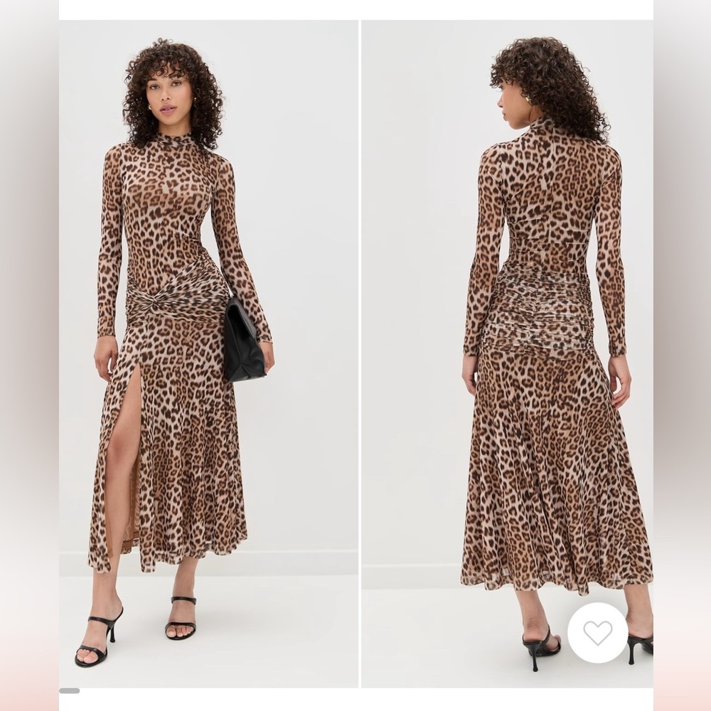 Bardot Animal Print Long Sleeve Dress
